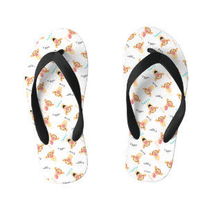 Winnie the Pooh   Tigger's Expressions Pattern Kid's Flip Flops