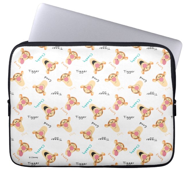 Winnie the Pooh | Tigger's Expressions Pattern Laptop Sleeve (Front)