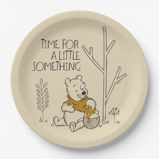 Winnie the Pooh | Time for a Little Something Paper Plate (Front)
