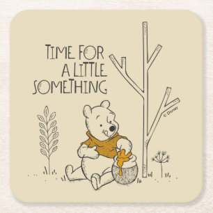 Winnie the Pooh   Time for a Little Something Square Paper Coaster