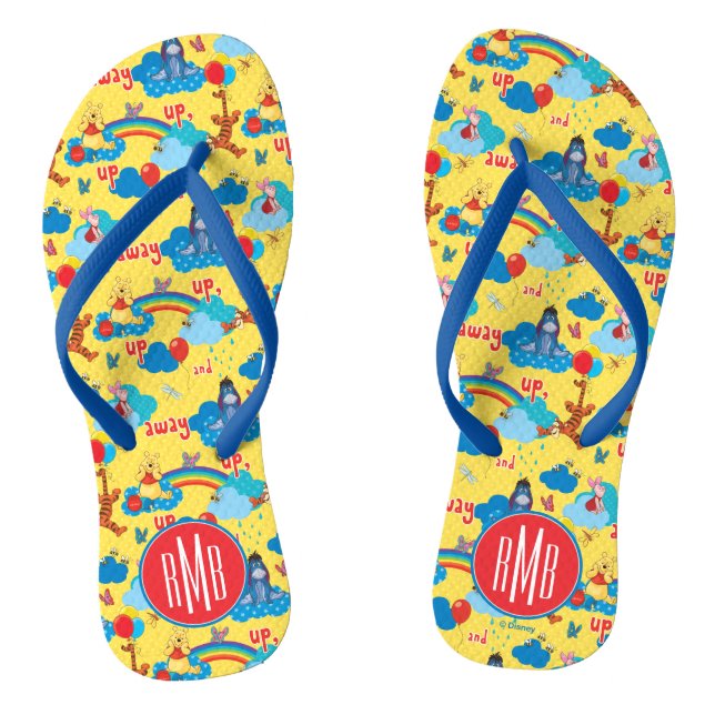 Winnie the Pooh | Up and Away Pattern Flip Flops (Footbed)