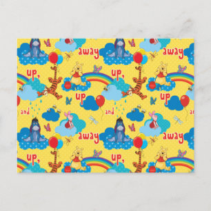 Winnie the Pooh   Up and Away Pattern Postcard