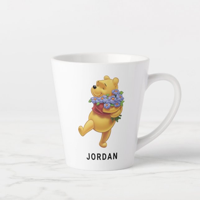 Winnie the Pooh with Flowers Latte Mug (Right)
