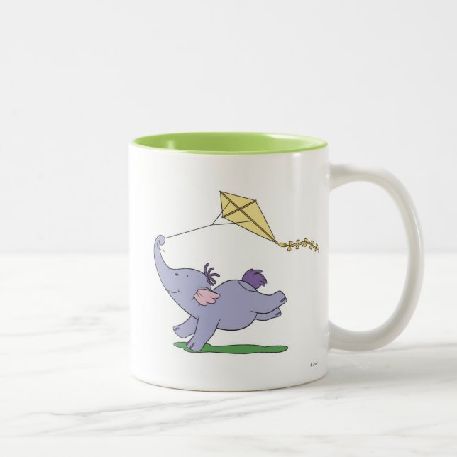 Winnie the Pooh's Heffalump Flying a Kite Two-Tone Coffee Mug (Right)