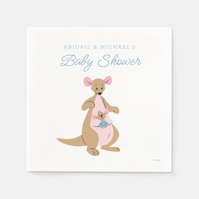 Winnie the Pooh's Kanga & Roo Baby Shower Napkins (Front)