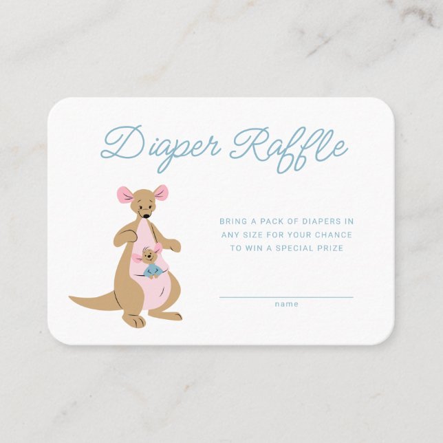 Winnie the Pooh's Kanga & Roo Diaper Raffle Place Card (Front)