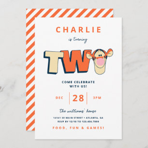 Winnie the Pooh's Tigger - Two   2nd Birthday  Invitation