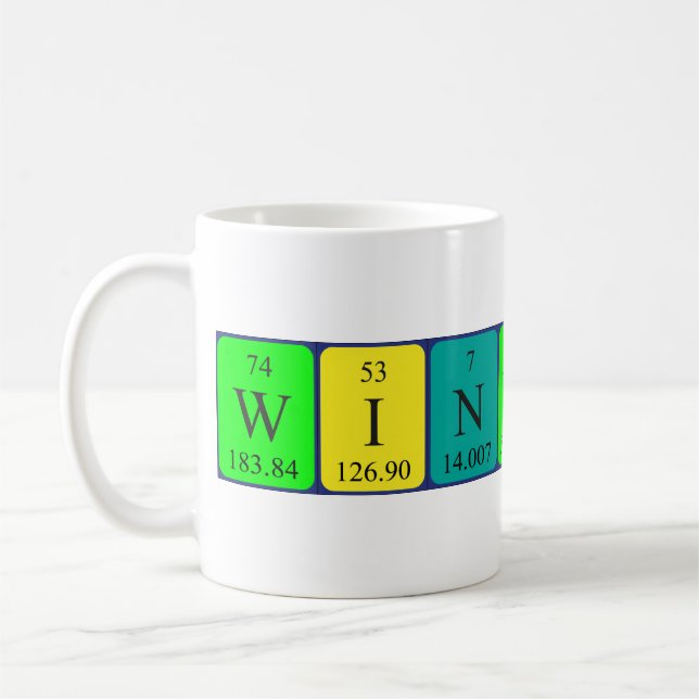 Winnifred nom de table périodique mug (Gauche)