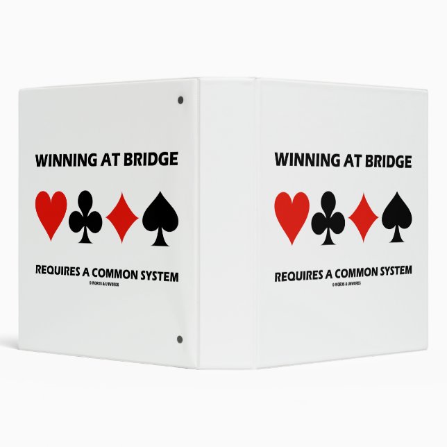 Winning At Bridge Requires Common System Card Suit Binder (Background)