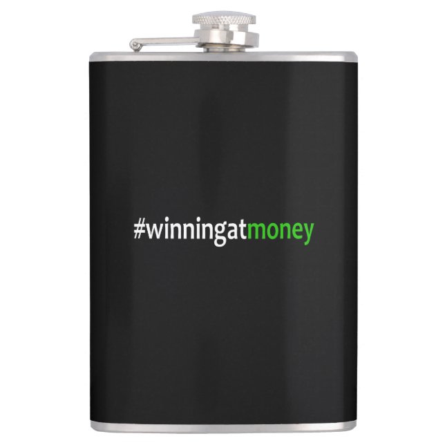 Winning At Money Hip Flask (Front)