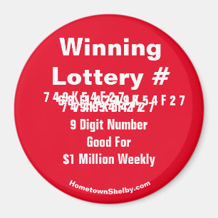 Winning Lottery Number Magnet