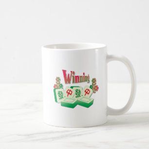 Winning Mahjong Lucky Tiles Floral Design Coffee Mug