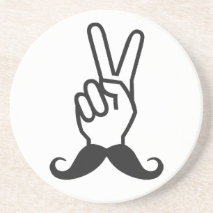 Winning Moustache custom coaster
