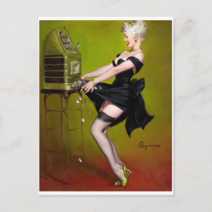 Winning Pin Up Postcard