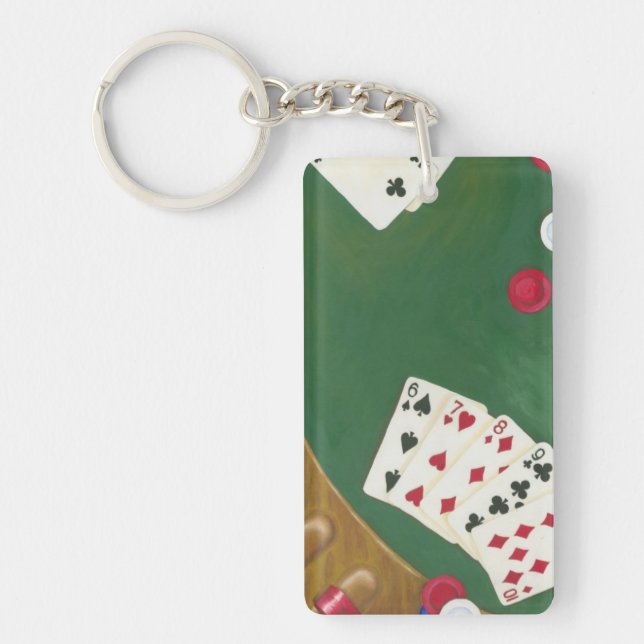 Winning Poker Hand Six Through Ten Keychain (Front)