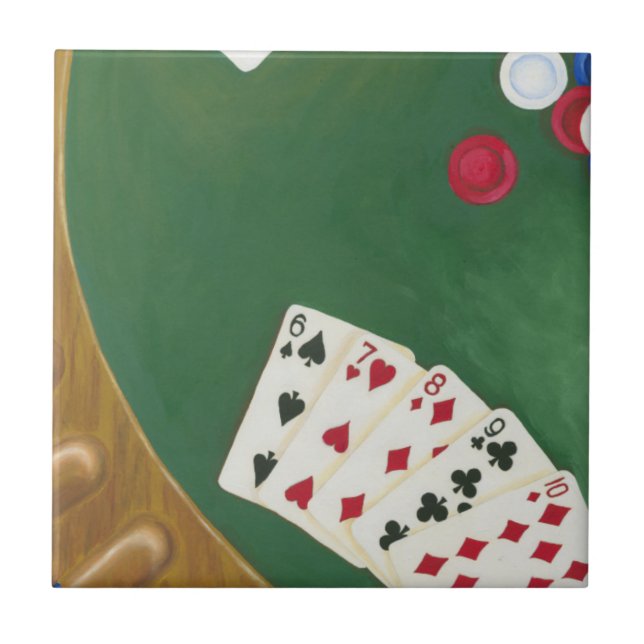 Winning Poker Hand Six Through Ten Tile (Front)