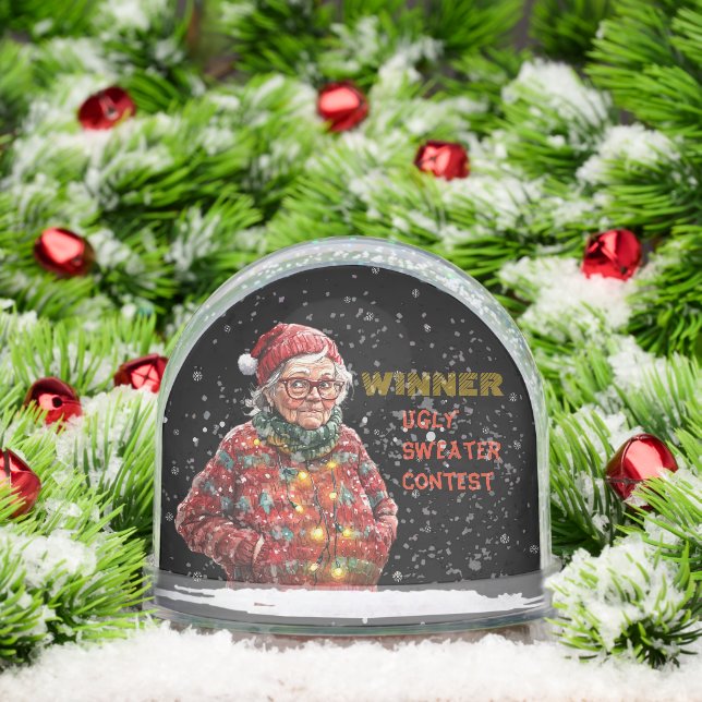 WINNING PRIZE Ugly Christmas Sweater Contest Snowglobe (Christmas)