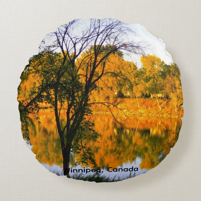 Winnipeg Autumn Round Pillow (Front)