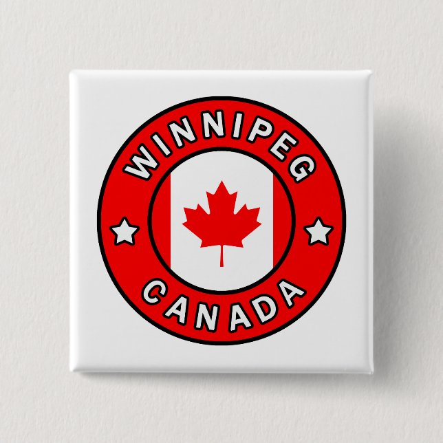 Winnipeg Canada 2 Inch Square Button (Front)