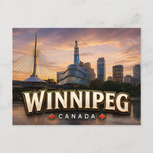 Winnipeg Canada Prairie Capital River Travel 🧭 Postcard