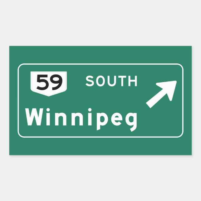 Winnipeg, Canada Road Sign Sticker (Front)