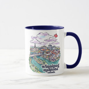 Winnipeg Manitoba Canada Simple Blue Skyline Cute Mug
