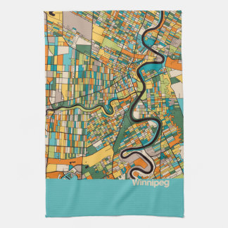 Winnipeg Map/blue Kitchen Towel