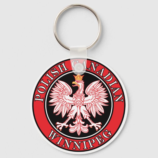 Winnipeg Polish Canadian Eagle Keychain (Front)