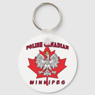 Winnipeg Polish Canadian Leaf Keychain