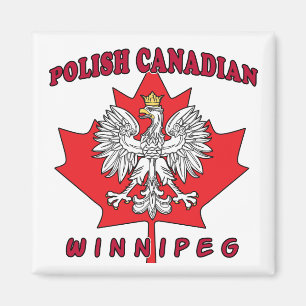 Winnipeg Polish Canadian Leaf Magnet