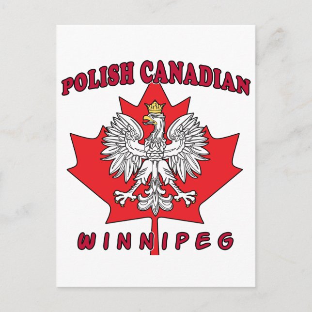 Winnipeg Polish Canadian Leaf Postcard (Front)