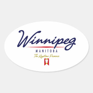 Winnipeg Script Oval Sticker