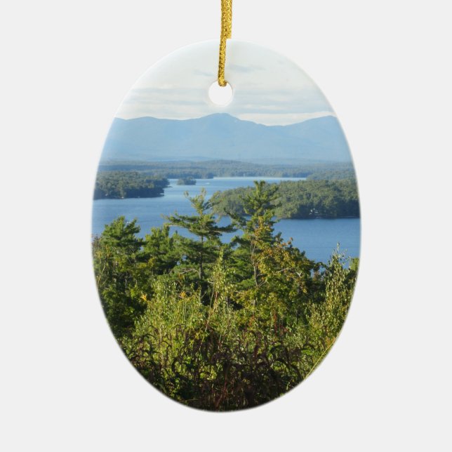 Winnipesaukee Overlook Ceramic Ornament (Front)