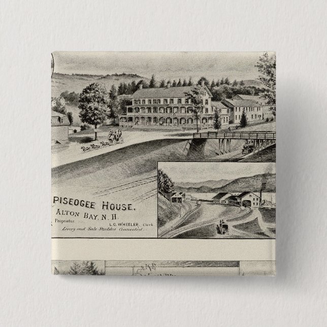 Winnipiseogee House, Lakeside House 2 Inch Square Button (Front)