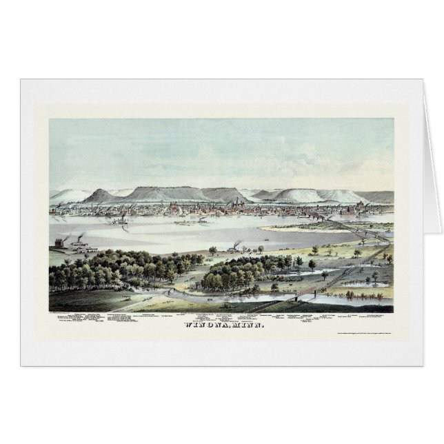 Winona, carte panoramique de manganèse - 1874 (Devant horizontal)