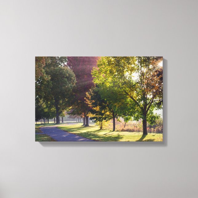 Winona Lake Path 18x12  1.5" Canvas Print (Front)