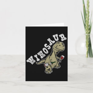 Winosaur Funny Dinosaur Wine Pun Card
