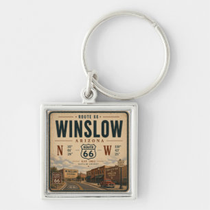 Winslow Arizona Historic Desert Journey Keychain