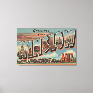 Winslow, Arizona - Large Letter Scenes Canvas Print