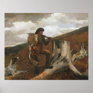 Winslow Homer - A Huntsman and Dogs Poster