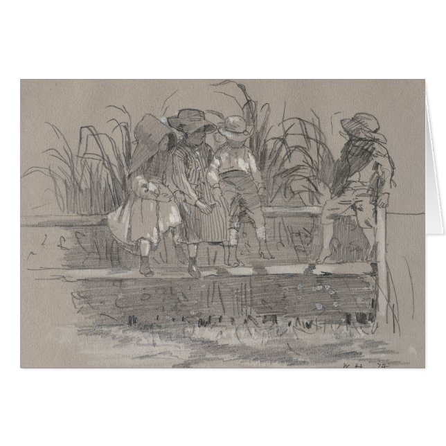 Winslow Homer - Enfants assis sur une clôture (Devant horizontal)