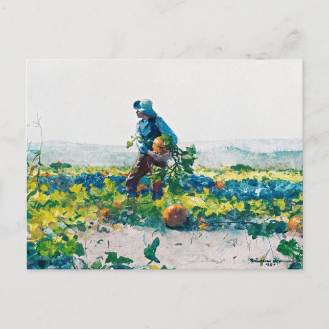 Winslow Homer - Farmer's Boy, fine art, Postcard (Front)