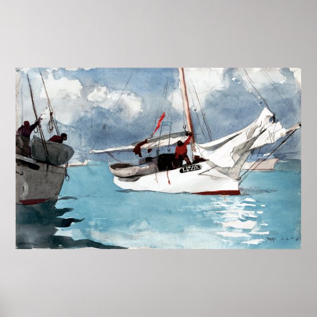 Winslow Homer Fishing Boats, Key West Poster (Front)