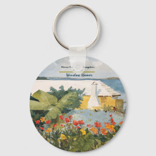 Winslow Homer Flower Garden and Bungalow Bermuda   Keychain