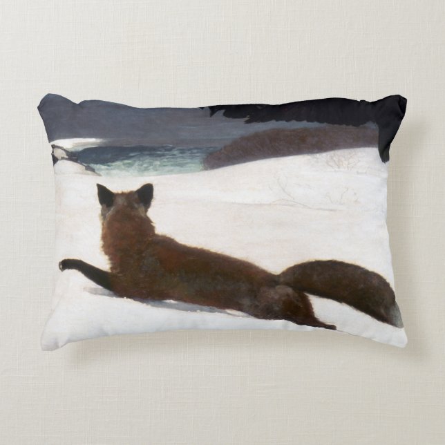 WINSLOW HOMER: FOX HUNT, 1893 DECORATIVE PILLOW (Front)
