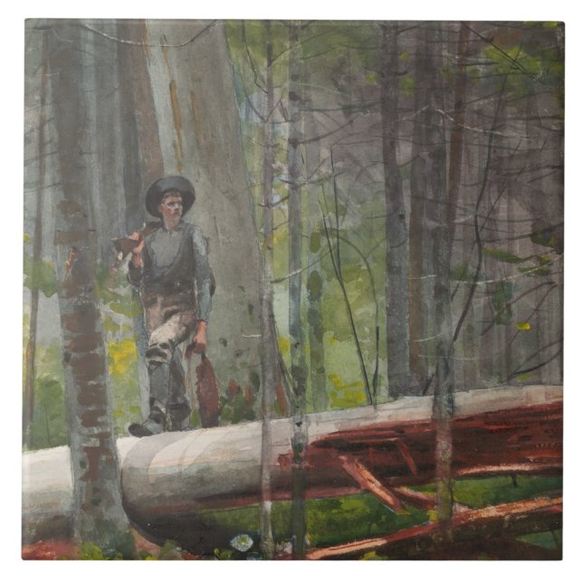 Winslow Homer - Hunter in the Adirondacks Tile (Front)