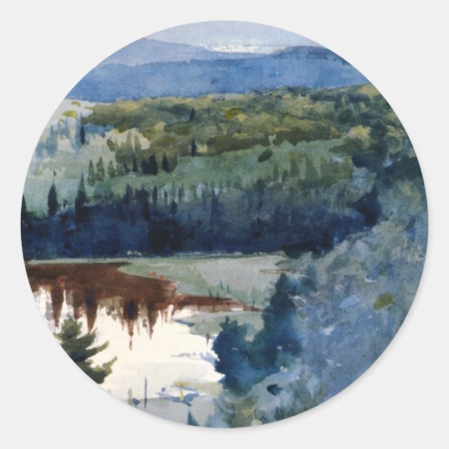 Winslow Homer - Indian Village Adirondacks Classic Round Sticker (Front)