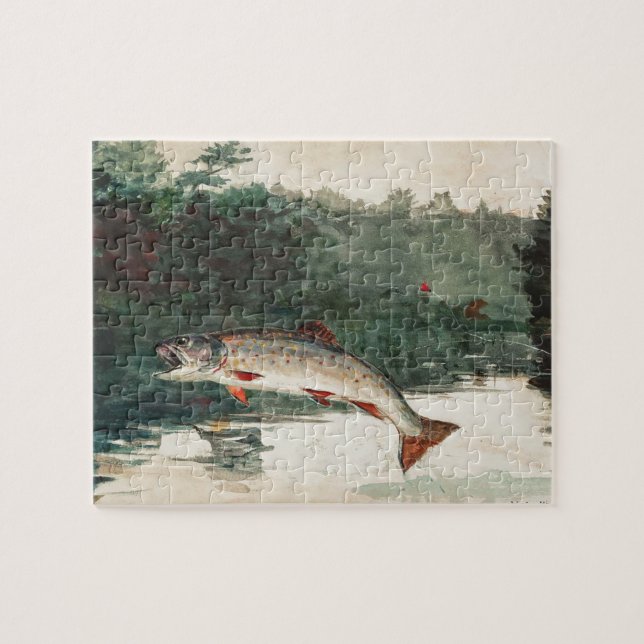 Winslow Homer Leaping Trout Jigsaw Puzzle (Horizontal)