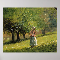 Winslow Homer painting, Girl with Hay Rake