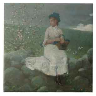 Winslow Homer - Peach Blossoms Tile